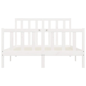 Giroletto-Struttura Letto Bianco in Legno Massello 140x200 cm 573169