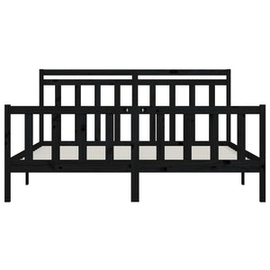 Giroletto Nero in Legno Massello di Pino 200x200 cm 3107052