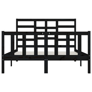 Giroletto Nero in Legno Massello di Pino 140x200 cm 3107617