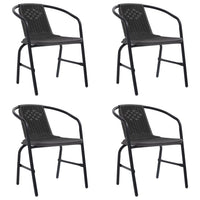 Sedie da Giardino 4 pz in Rattan in Plastica e Acciaio 110 kg