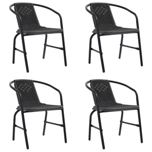 Sedie da Giardino 4 pz in Rattan in Plastica e Acciaio 110 kg