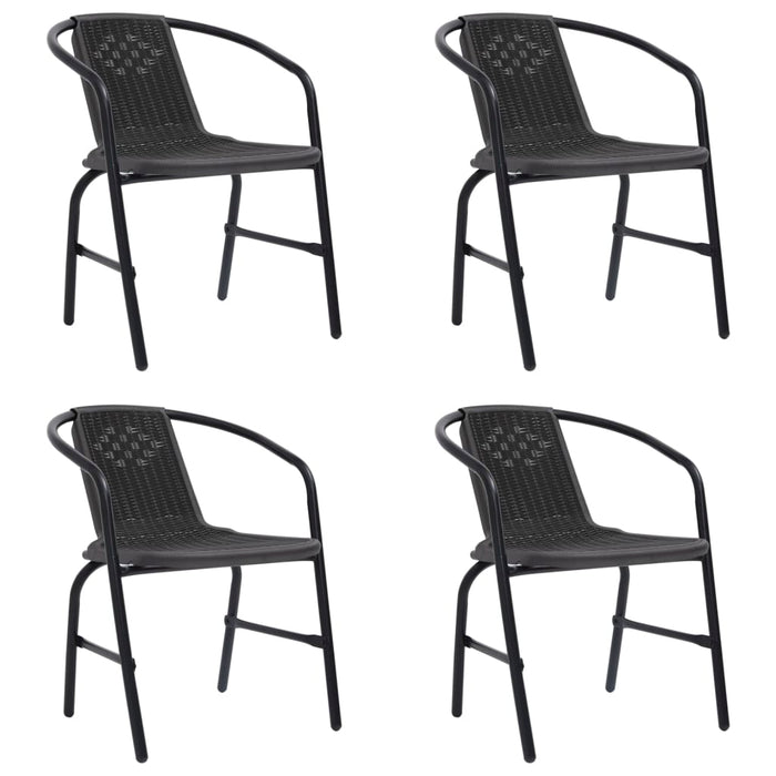 Sedie da Giardino 4 pz in Rattan in Plastica e Acciaio 110 kg