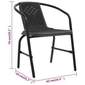 Sedie da Giardino 4 pz in Rattan in Plastica e Acciaio 110 kg 3107703