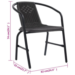 Sedie da Giardino 8 pz in Plastica Rattan e Acciaio 110 kg 3107705