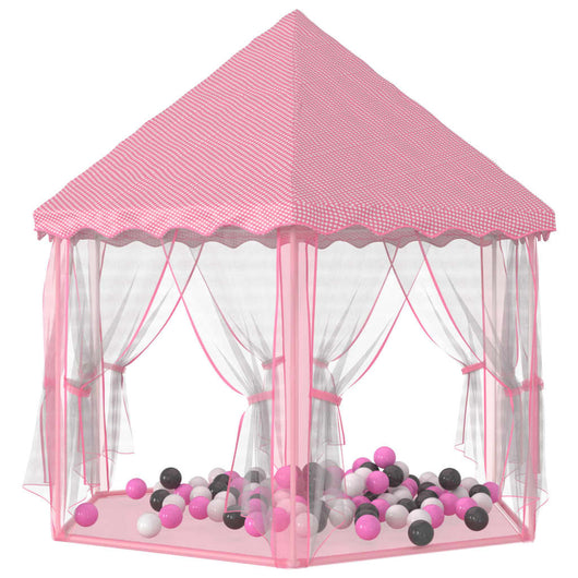 Tenda da gioco Princess con 250 palline 133 x 140 cm rosa 02_0005159