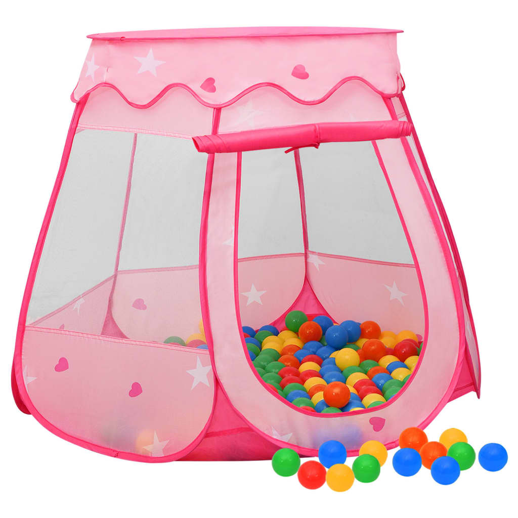 Tenda da gioco per bambini con 250 palline 102 x 102 x 82 cm rosa 02_0005163