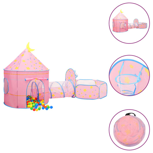 Tenda da gioco per bambini con 250 palline 301 x 120 x 128 cm rosa 02_0005190