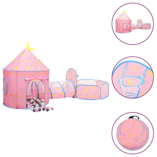 Tenda da gioco per bambini con 250 palline rosa 301x120x128 cm 02_0005123