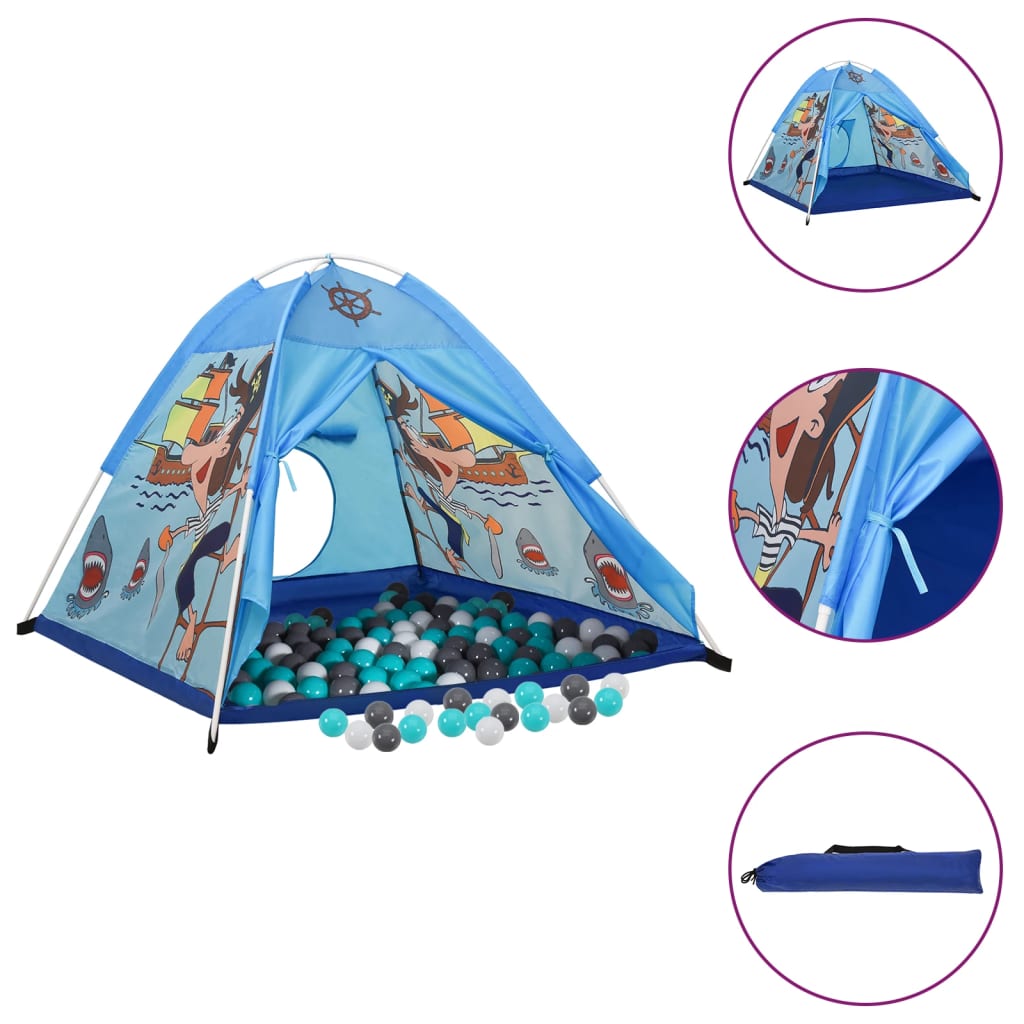 Tenda da gioco per bambini con 250 palline 120 x 120 x 90 cm blu 02_0005192