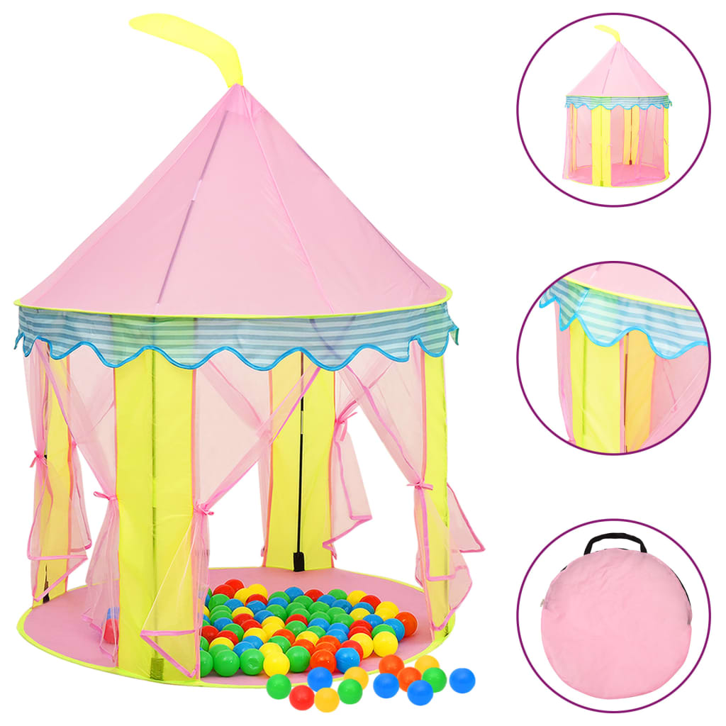 Tenda da gioco per bambini con 250 palline 100 x 100 x 127 cm rosa 02_0005168