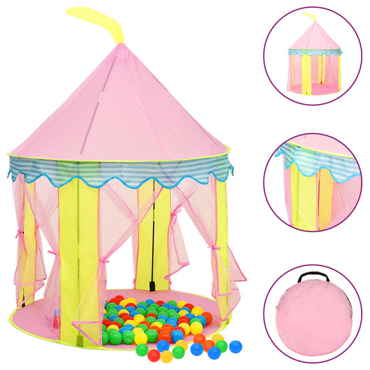Tenda da gioco per bambini con 250 palline 100 x 100 x 127 cm rosa 02_0005168