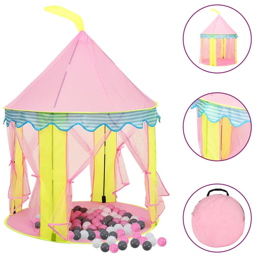 Tenda da gioco per bambini con 250 palline 100 x 100 x 127 cm rosa 02_0005169