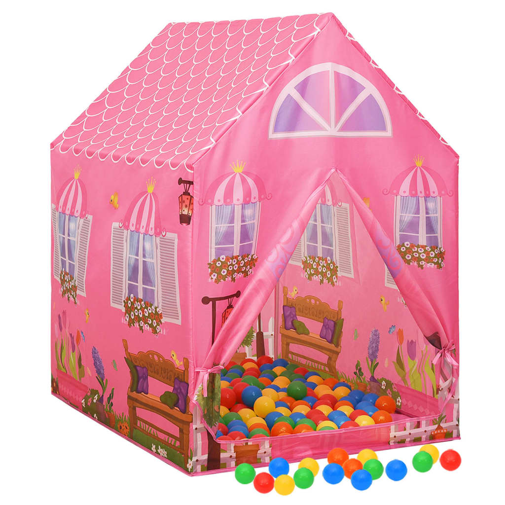 Tenda da gioco per bambini con 250 palline 69 x 94 x 104 cm rosa 02_0005193