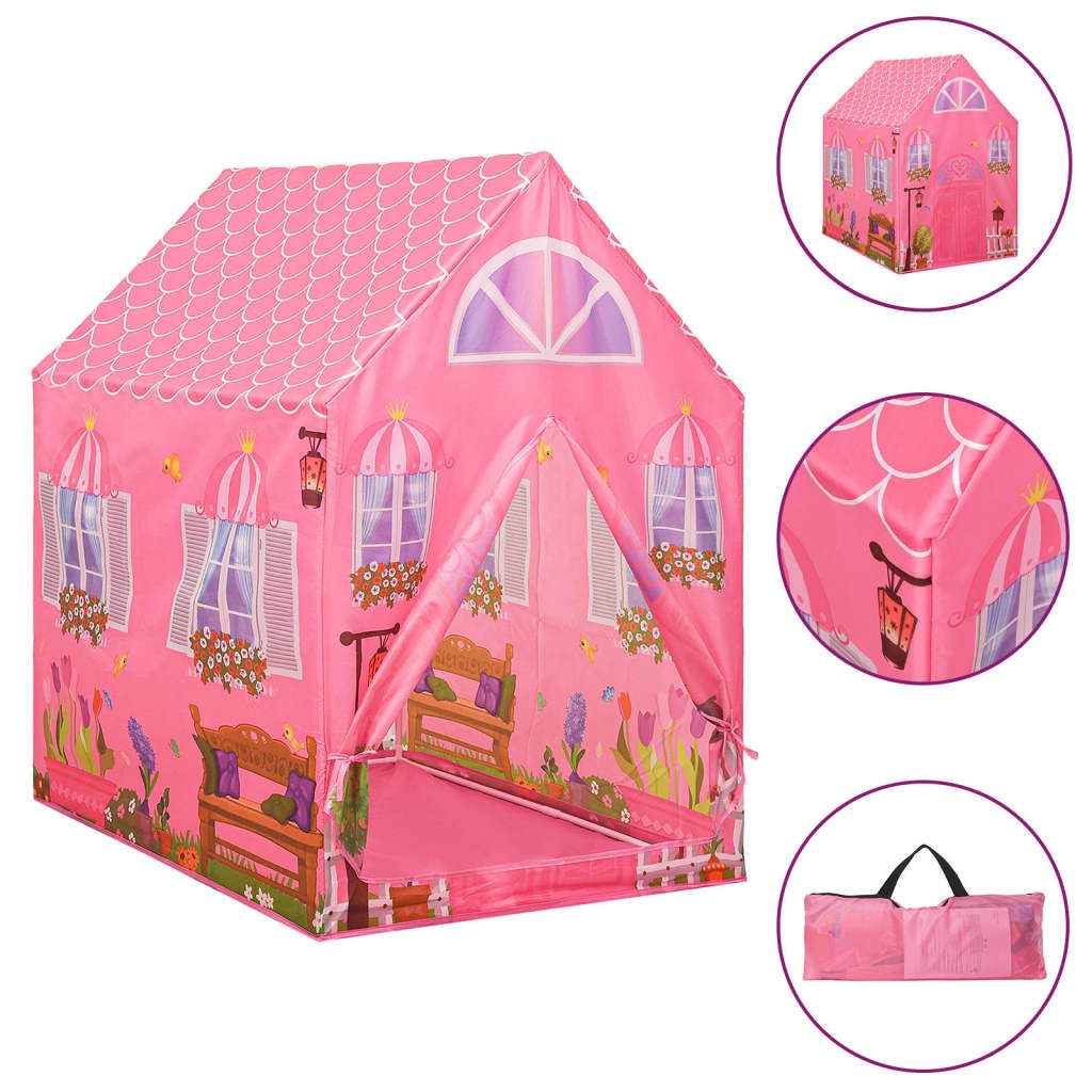 Tenda da gioco per bambini con 250 palline 69 x 94 x 104 cm rosa 02_0005193