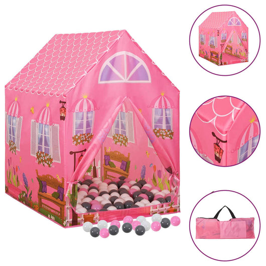 Tenda da gioco per bambini con 250 palline 69 x 94 x 104 cm rosa 02_0005126