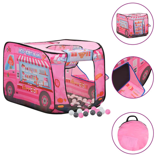 Tenda da gioco per bambini con 250 palline rosa 70 x 112 x 70 cm 02_0005171