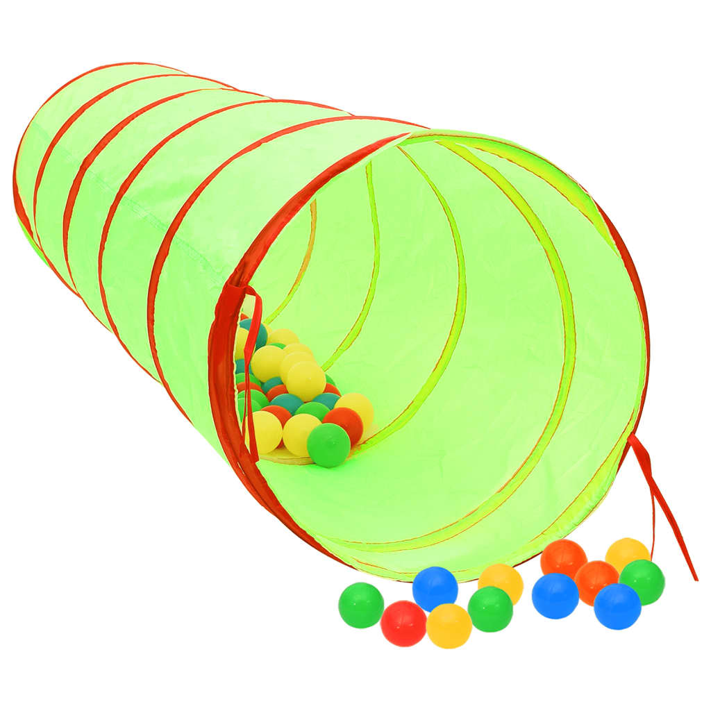 Tunnel gioco per bambini con 250 palline 175 cm poliestere verde 02_0005195