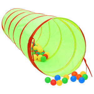 Tunnel gioco per bambini con 250 palline 175 cm poliestere verde 02_0005195