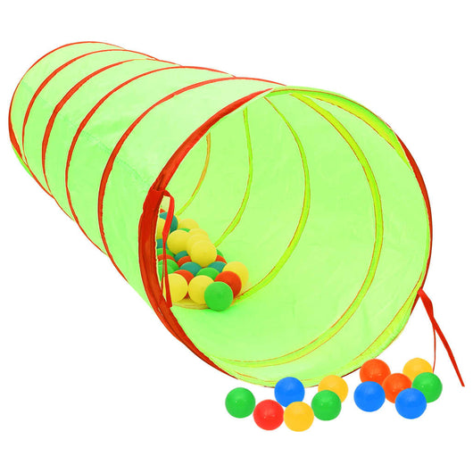Tunnel gioco per bambini con 250 palline 175 cm poliestere verde 02_0005195