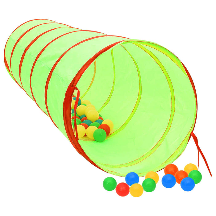 Tunnel gioco per bambini con 250 palline 175 cm poliestere verde 02_0005195