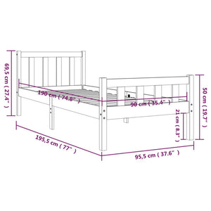 Giroletto in Legno Massello 90x190 cm Single 810644