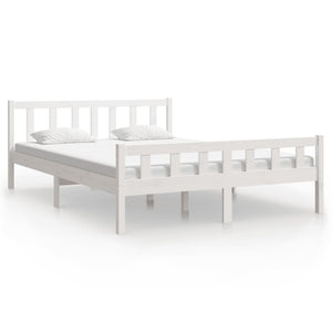 Giroletto-Struttura Letto Bianco in Legno Massello 150x200 cm King Size 770621