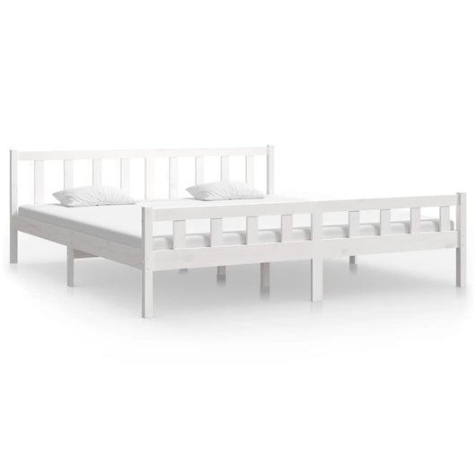 Giroletto-Struttura Letto Bianco in Legno Massello 160x200 cm 774839