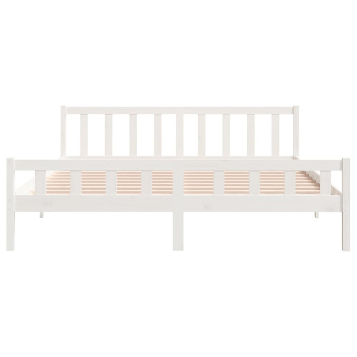 Giroletto-Struttura Letto Bianco in Legno Massello 160x200 cm 774839