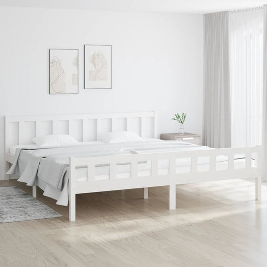 Giroletto-Struttura Letto Bianco in Legno Massello 160x200 cm 774839