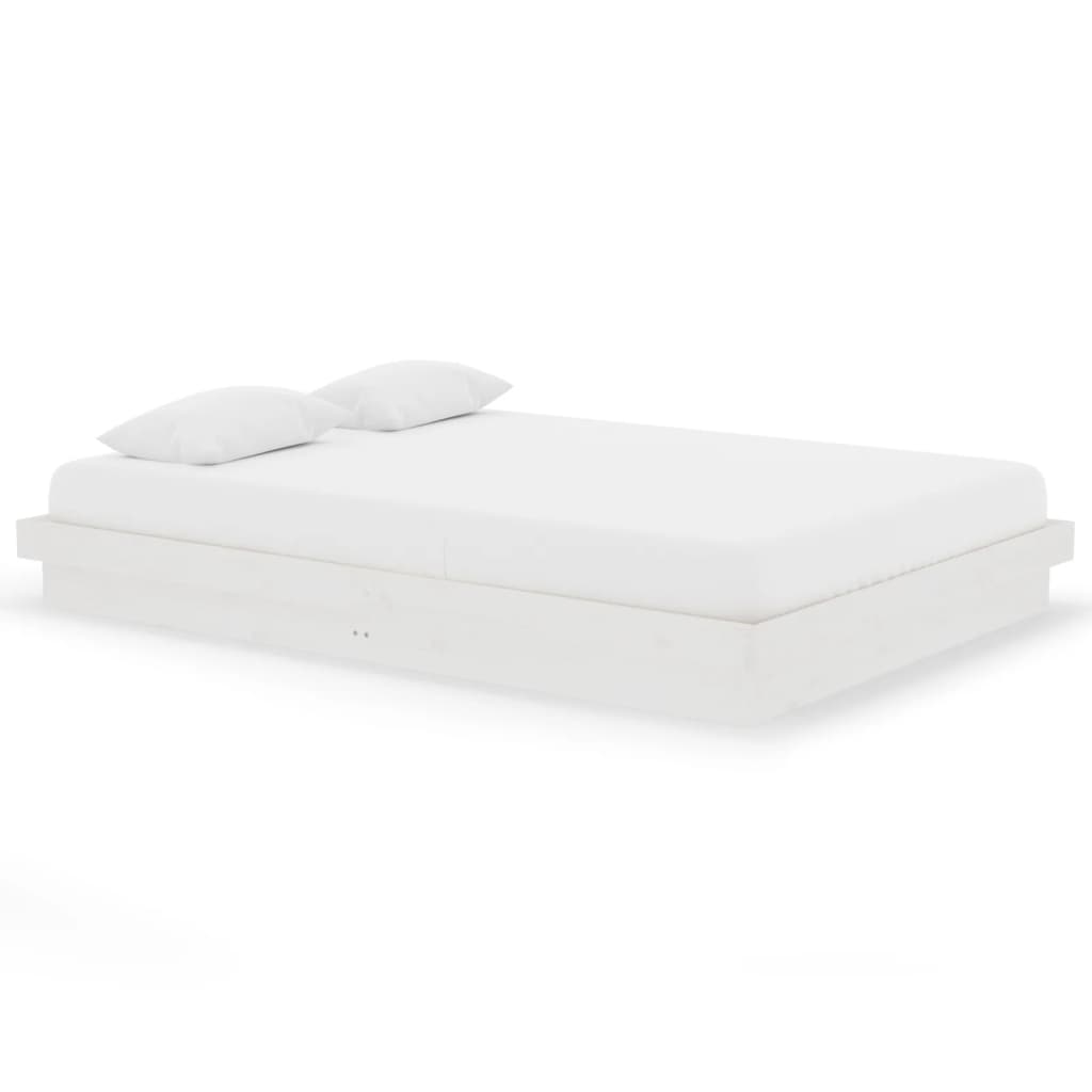 Giroletto-Struttura Letto Bianco in Legno Massello 140x200 cm 983265