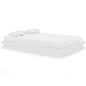 Giroletto-Struttura Letto Bianco in Legno Massello 140x200 cm 983265