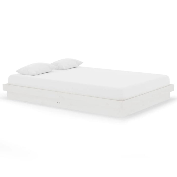 Giroletto-Struttura Letto Bianco in Legno Massello 140x200 cm 983265