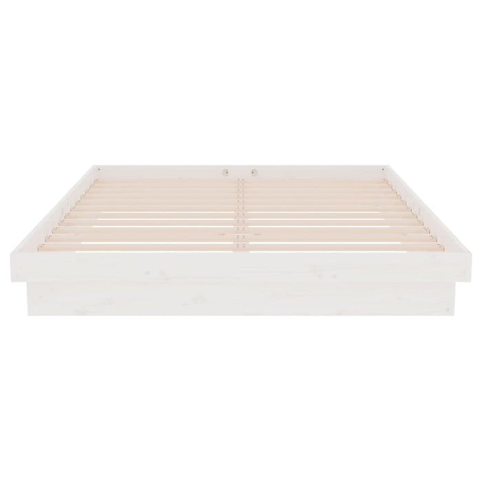 Giroletto-Struttura Letto Bianco in Legno Massello 140x200 cm 983265