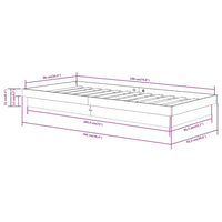 Giroletto Bianco in Legno Massello 90x190 cm 3FT Single cod mxl 51904