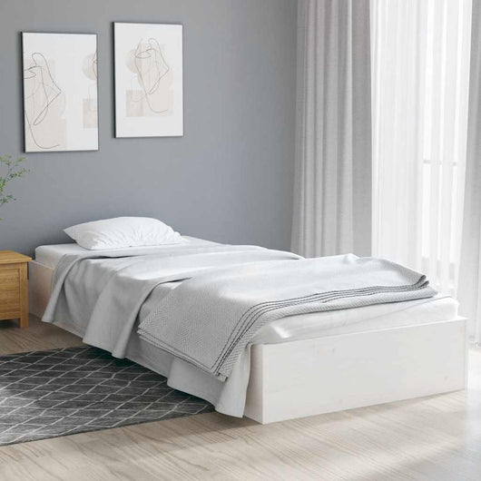 Giroletto-Struttura Letto Bianco in Legno Massello 75x190 cm Small Single 609932