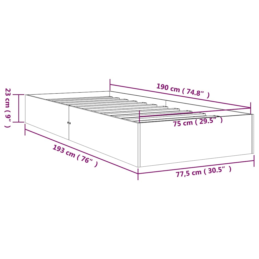 Giroletto Miele in Legno Massello 75x190 cm 2FT6 Small Single cod mxl 57415