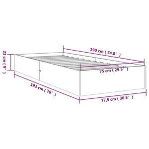 Giroletto Miele in Legno Massello 75x190 cm 2FT6 Small Single cod mxl 57415