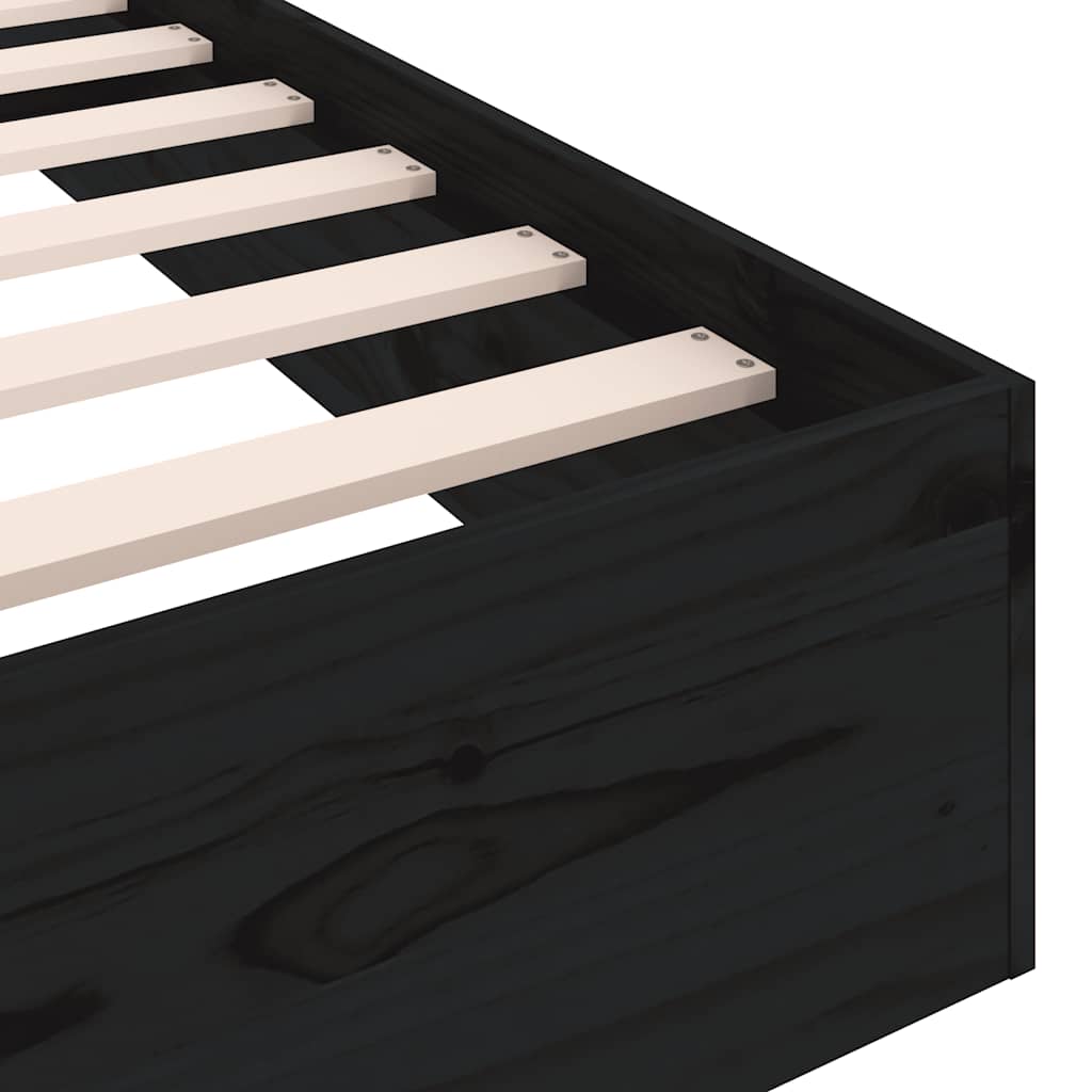 Giroletto Nero in Legno Massello 75x190 cm 2FT6 Small Single cod mxl 46041