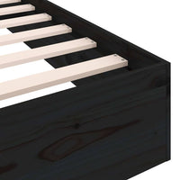 Giroletto-Struttura Letto in Legno Massello Nero 75x190 cm Small Single 928770