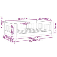 Cuccia per Cani Nera 95,5x65,5x28 cm in Legno Massello di Pino 820201