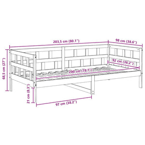 Dormeuse in Legno Massello di Pino Bianco 90x200 cm cod mxl 63139