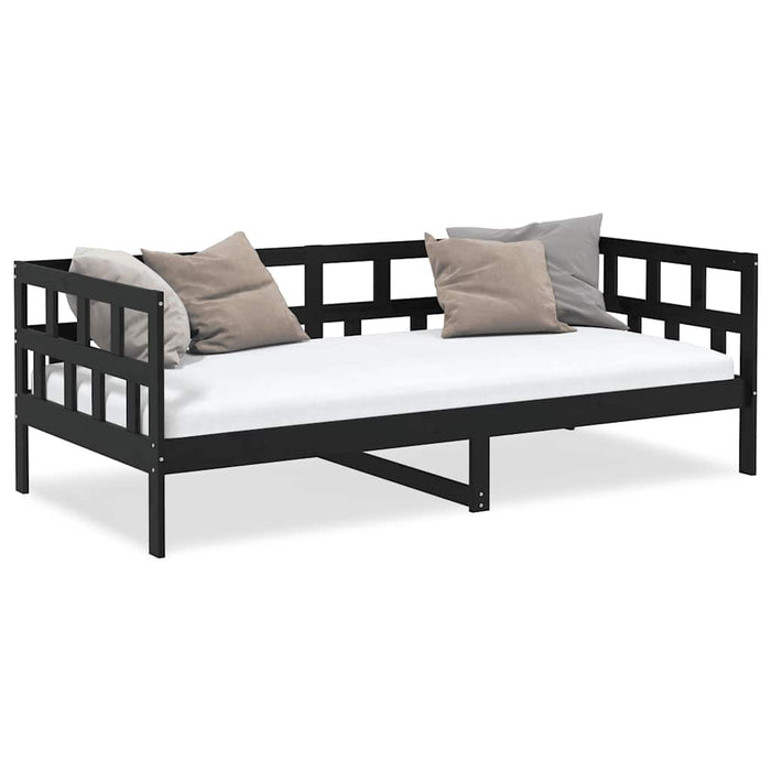 Dormeuse Nera in Legno Massello di Pino 80x200 cm 820216