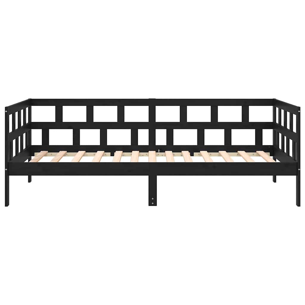 Dormeuse Nera in Legno Massello di Pino 80x200 cm 820216