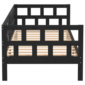 Dormeuse Nera in Legno Massello di Pino 80x200 cm 820216