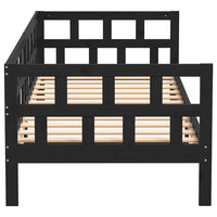 Dormeuse Nera in Legno Massello di Pino 90x190 cm 820221