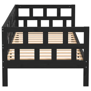 Dormeuse Nera in Legno Massello di Pino 90x190 cm 820221