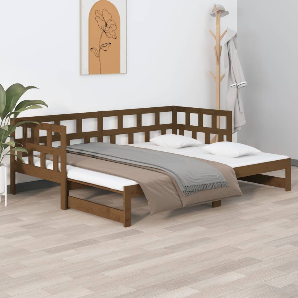 Dormeuse Estraibile senza Materasso Marrone Ambra 2x(90x200) cm 820225