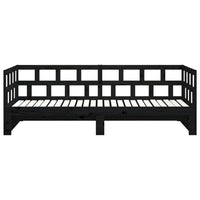Dormeuse Estraibile Nera in Legno Massello di Pino 2x(90x200)cm 820226