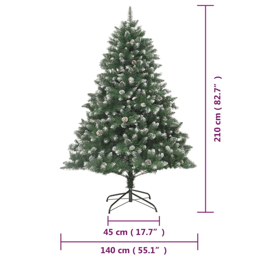 Albero di Natale Artificiale con Base 210 cm PVC 345162