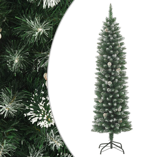 Albero di Natale Artificiale Sottile con Base 150 cm PVC cod mxl 7886